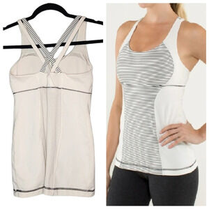 Lululemon Energy Tank‎ in Hyper Stripe Angel Wing / Angel Wing.  Est size 8